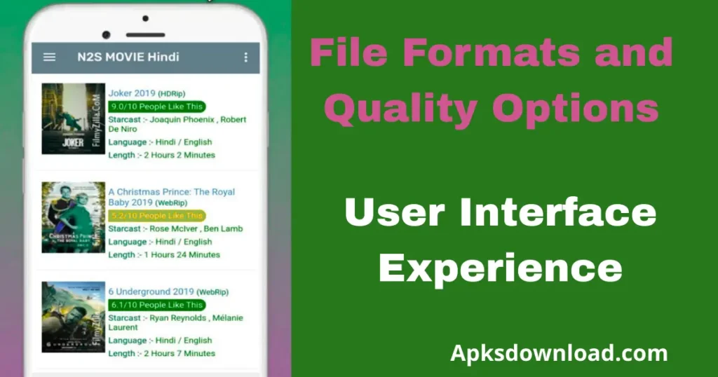 File Formats and Quality Options