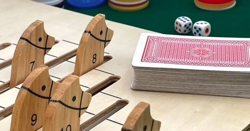  The Racing Horse Game appears to be a mix of dice and cards; however, its real magic lies in the way these elements interplay.